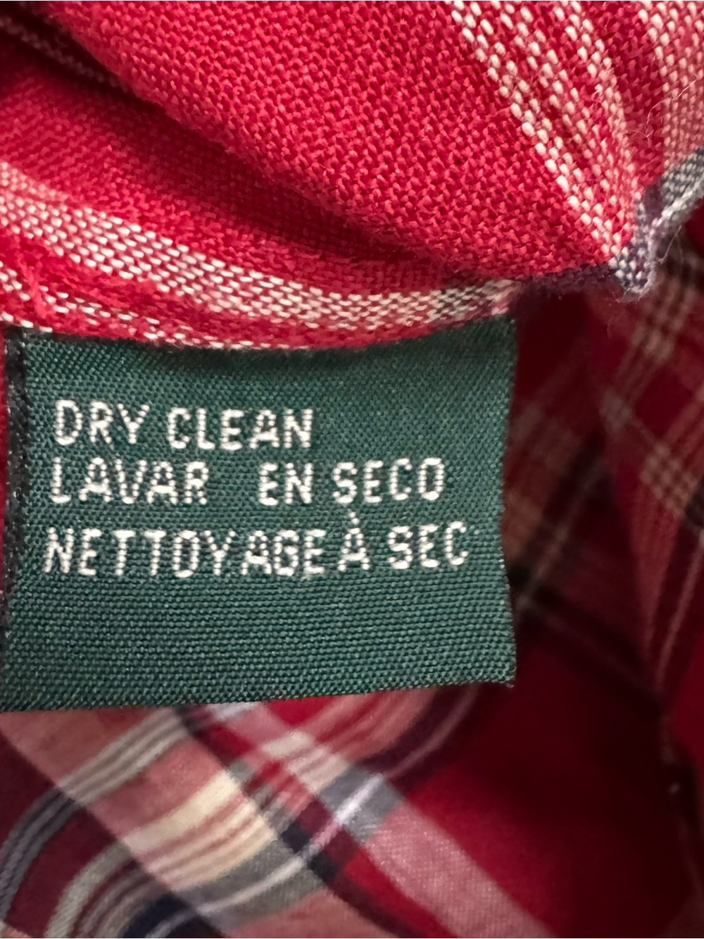 Vintage Y2K Lauren Ralph Lauren 100% Linen Plaid Button Front Shirt Red Size S - Picture 10 of 13